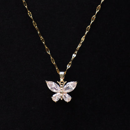 Silver Crystal Butterfly Set