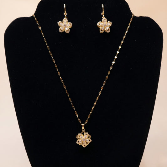 Golden Petal Charm Set