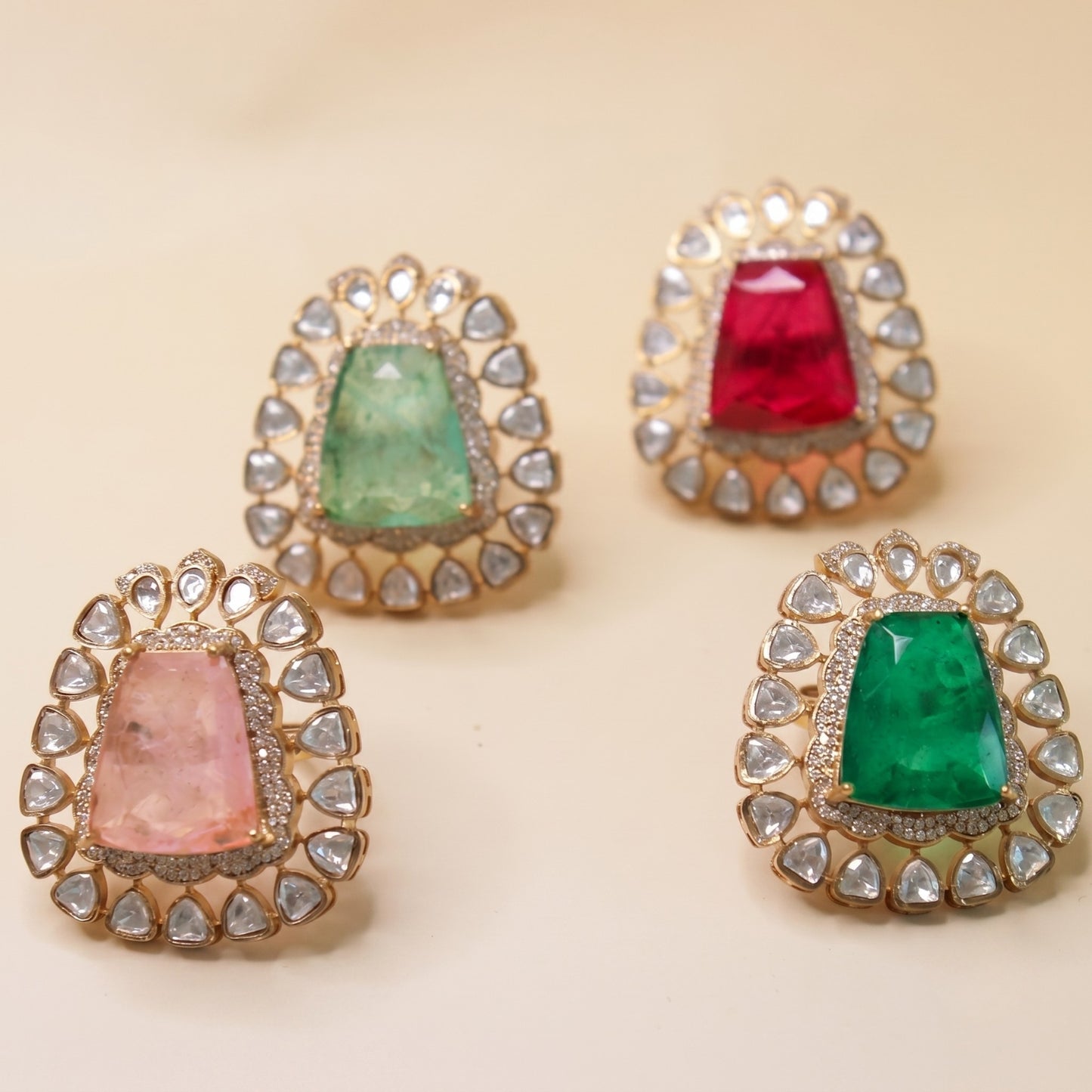 Royal Gem Halo Rings