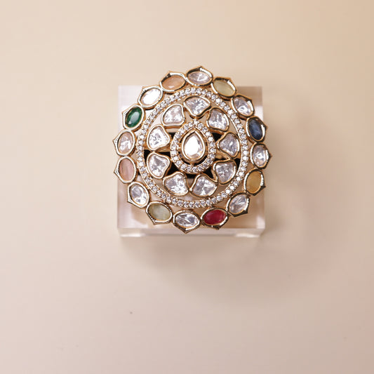 Imperial Polki Mandala Ring