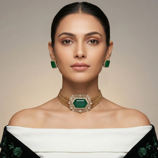 Royal Drape Polki Jewel Set