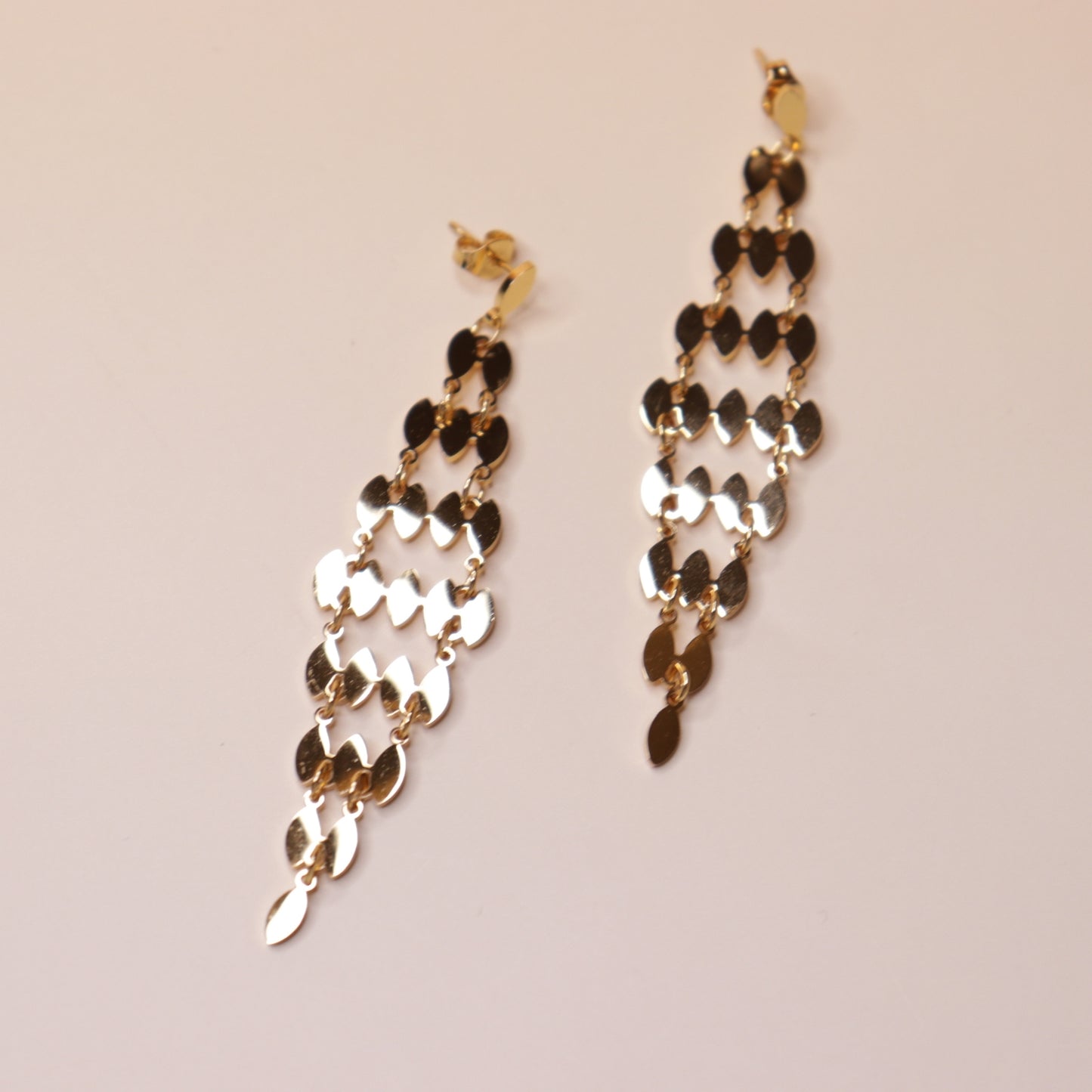 Tiered Gold Link Earrings