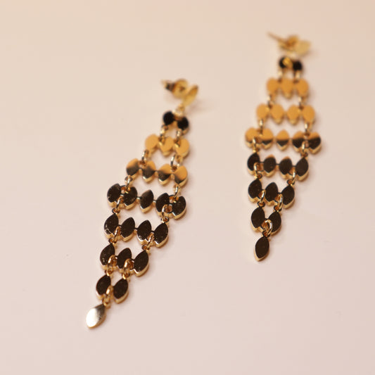 Tiered Gold Link Earrings