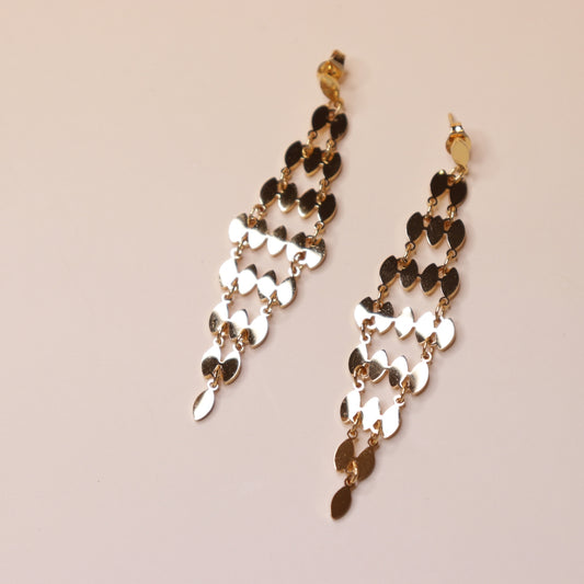 Tiered Gold Link Earrings