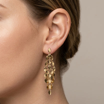 Tiered Gold Link Earrings