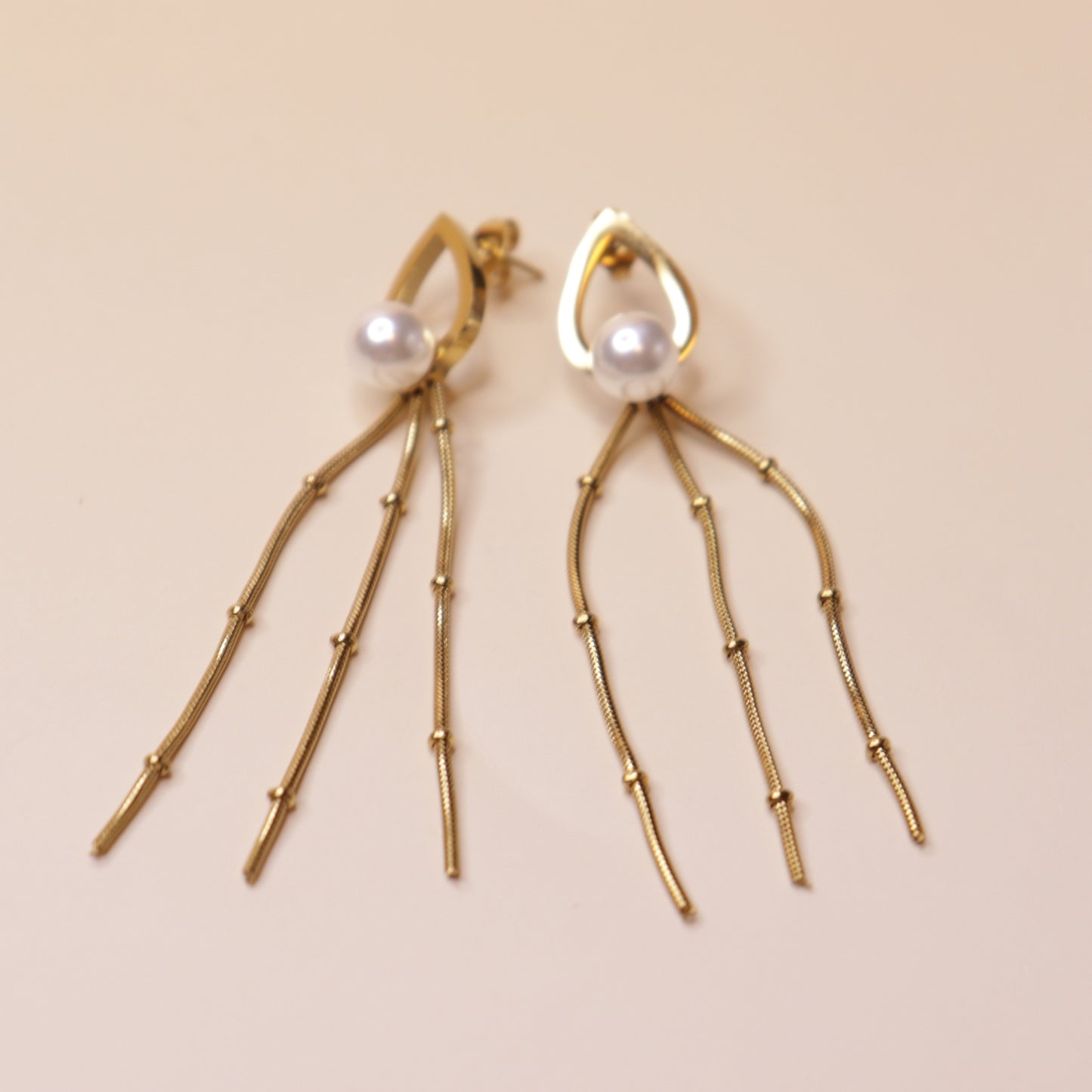 Modern Crystal & Chain Earrings