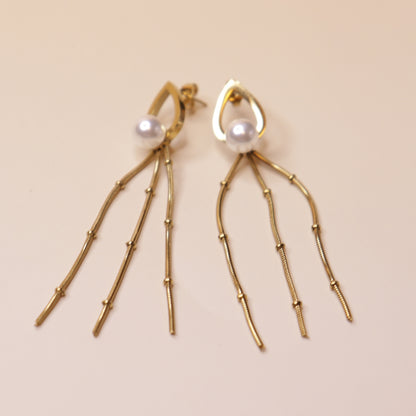 Modern Crystal & Chain Earrings