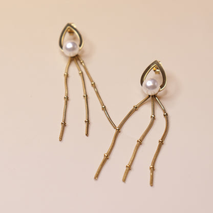 Modern Crystal & Chain Earrings
