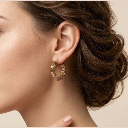 Textured Gold Earrings