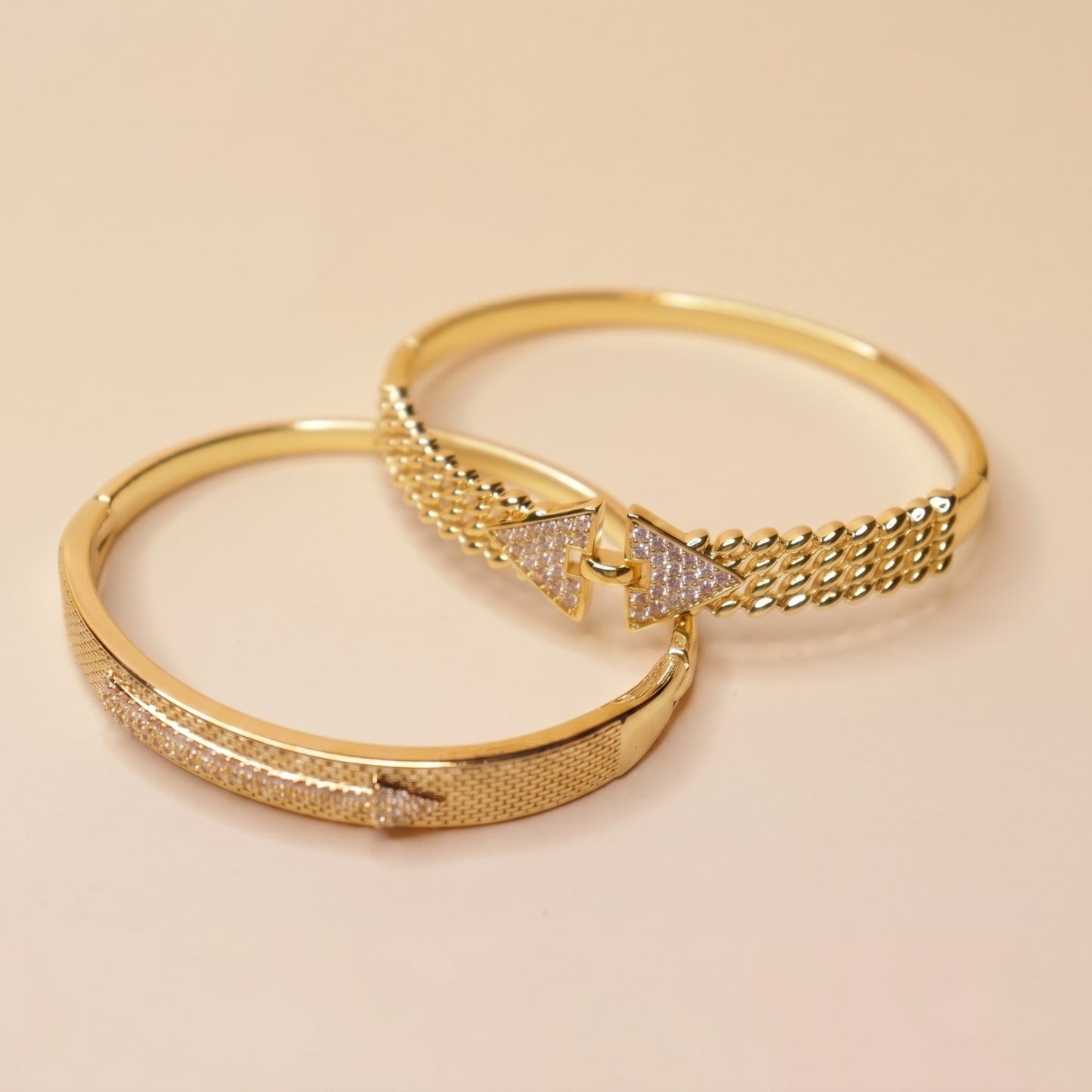 Braided Twin-Triangle Cuff Bracelet