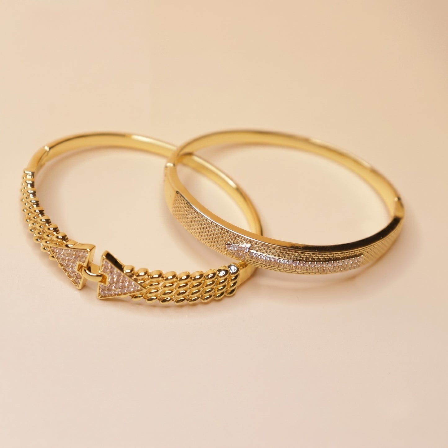 Braided Twin-Triangle Cuff Bracelet