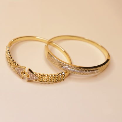 Braided Twin-Triangle Cuff Bracelet