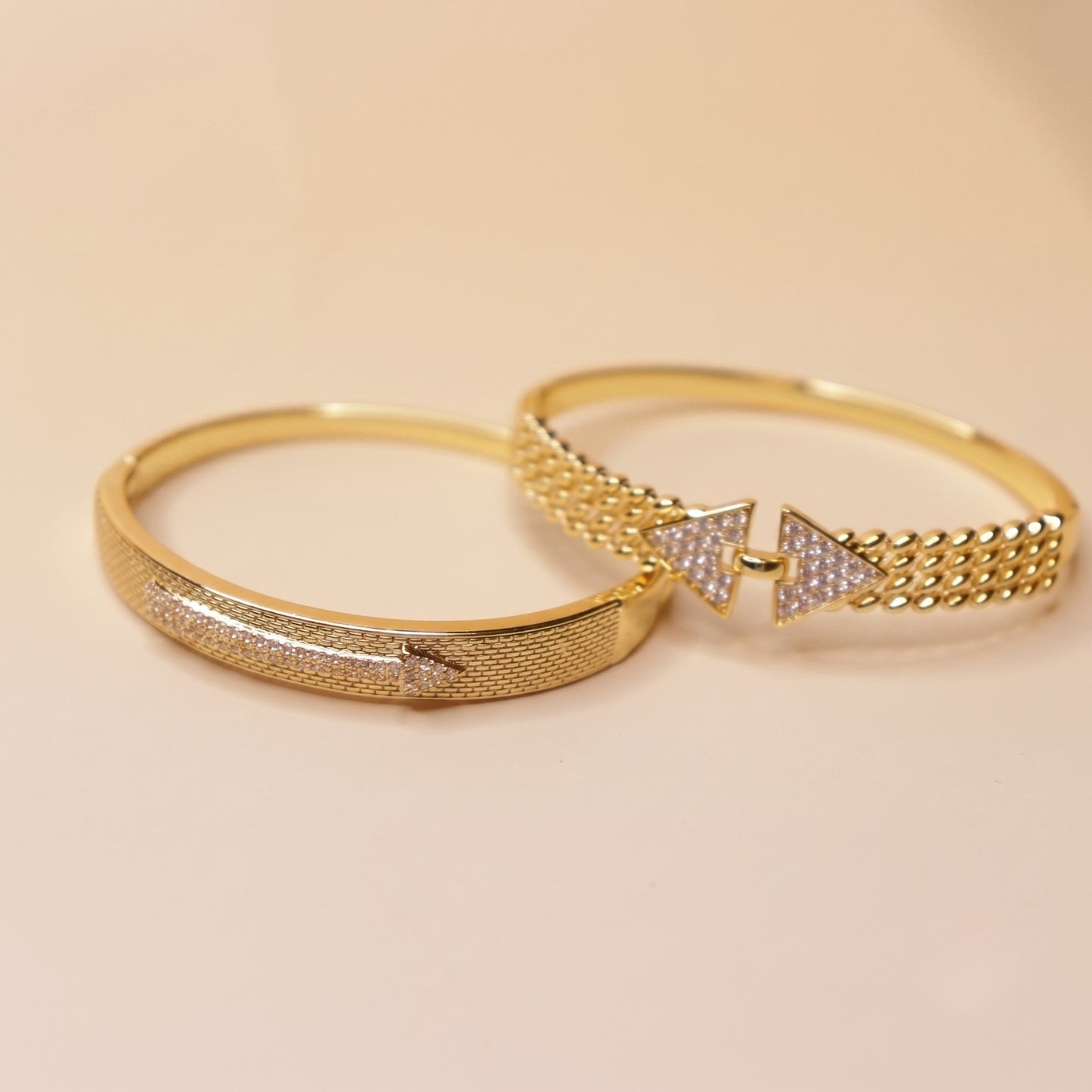Braided Twin-Triangle Cuff Bracelet
