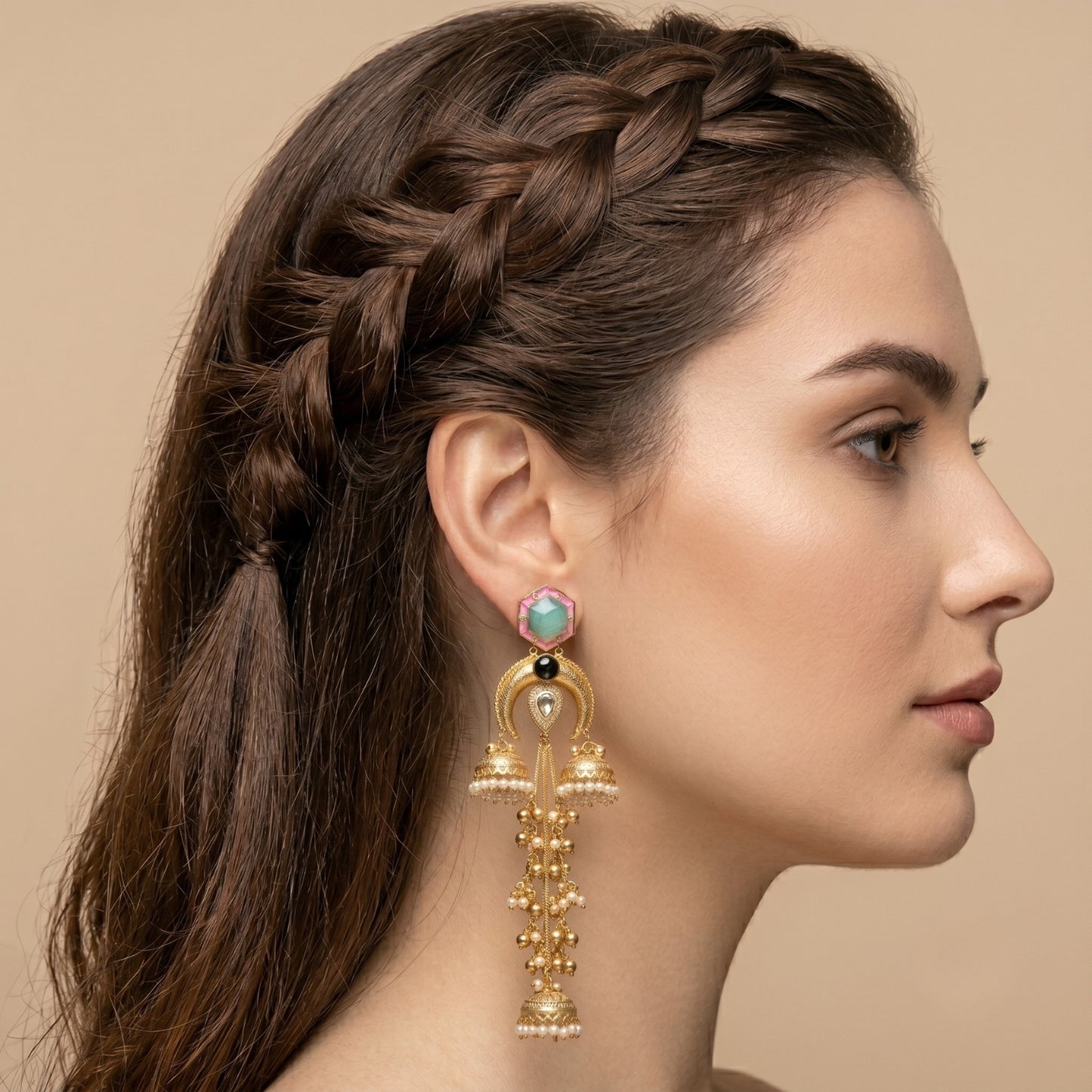 Kashmir Pearl Cascade Earrings