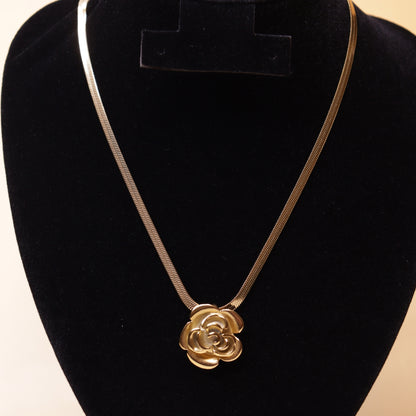 Gold-Tone Rose Neck Chain