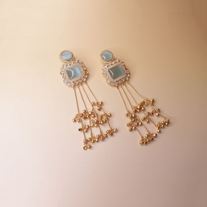 Royal Aquamarine Chandeliers Earrings