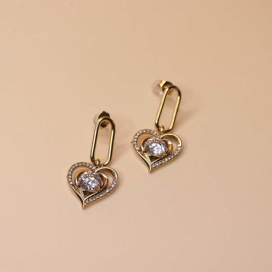 Amour Crystal Heart Earrings