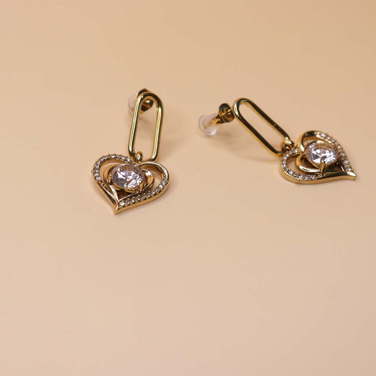 Amour Crystal Heart Earrings