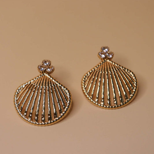 Golden Scallop Radiance Earrings