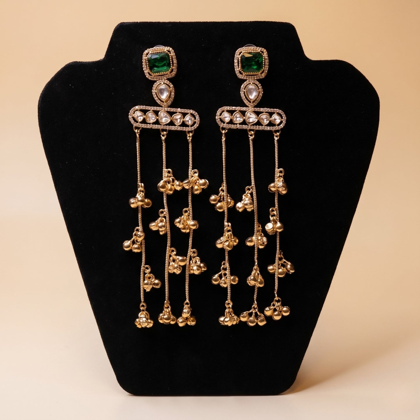 Emerald Tassel Earrings