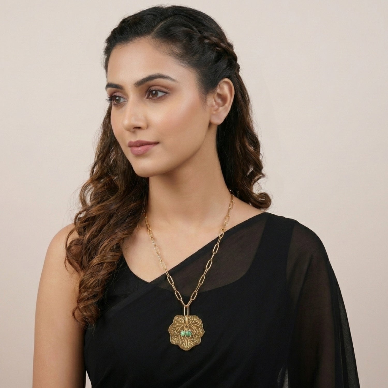 Nature Bloom Neck Chain - 18K gold plated stainless steel neck chain - Mehraya