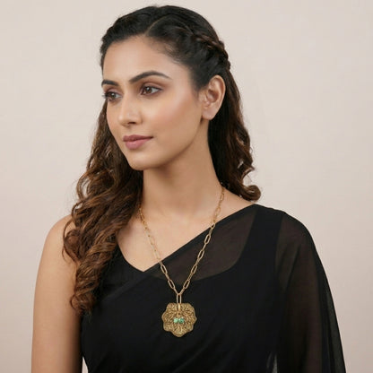 Nature Bloom Neck Chain - 18K gold plated stainless steel neck chain - Mehraya