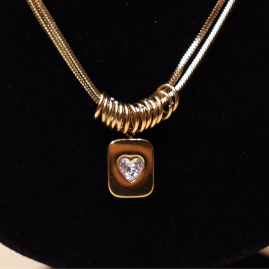 Golden Love Charm Neck Chain