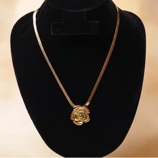 Gold-Tone Rose Neck Chain