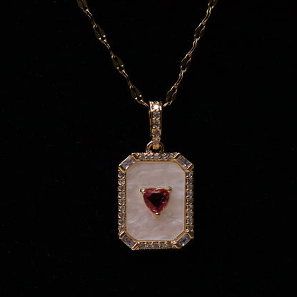 Heart’s Frame Crystal Neck Chain