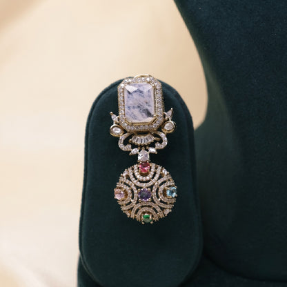 Regal Polychrome & Quartz Medallion Set