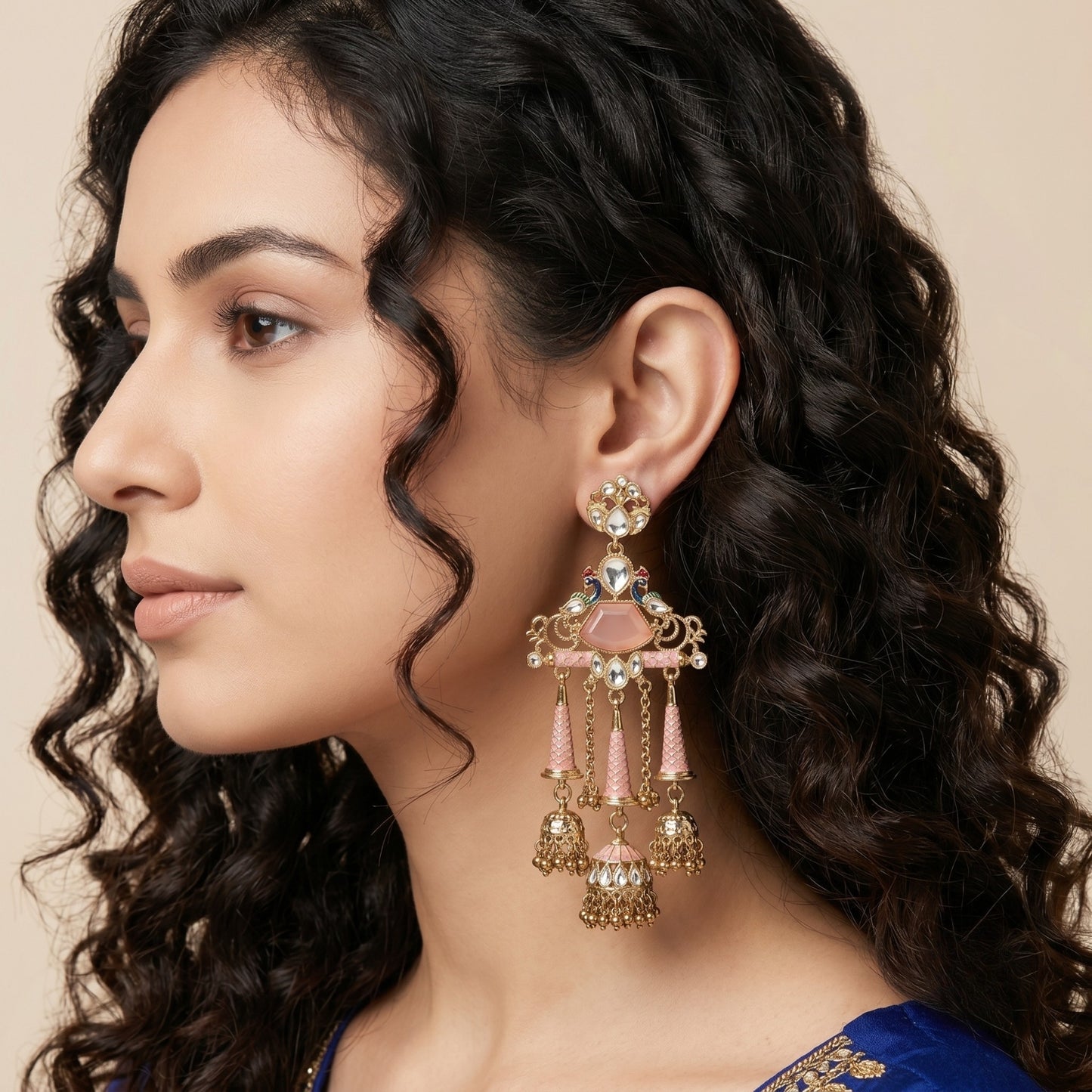 Kashmir Kundan Tassel Earrings