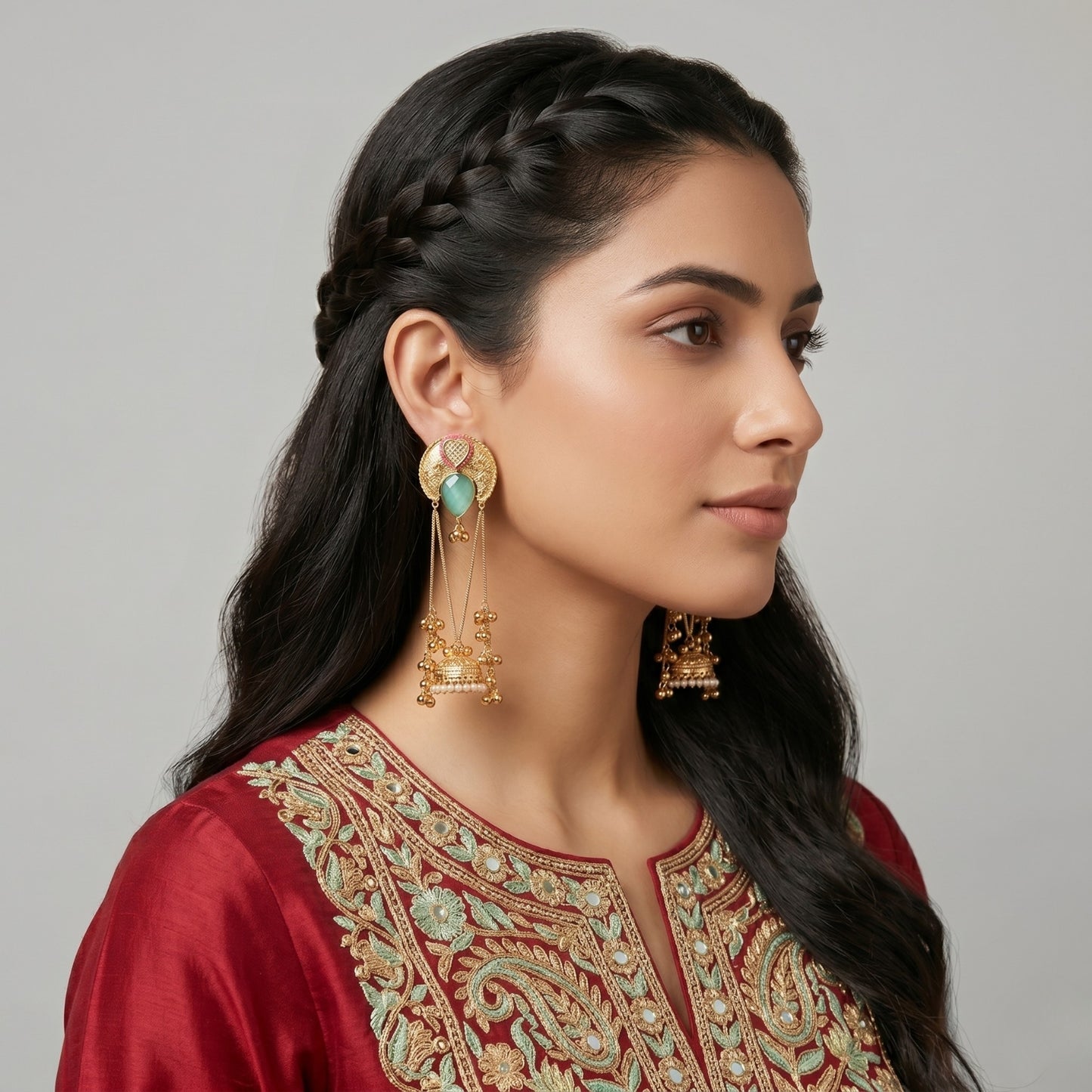 Zareen Pearl Tassel Earrings