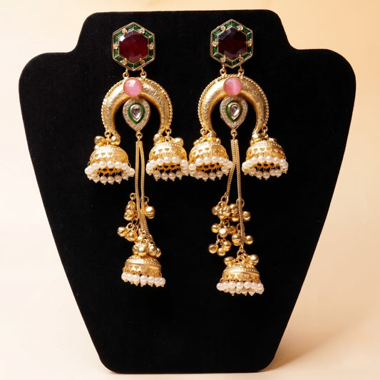 Kashmir Pearl Cascade Earrings