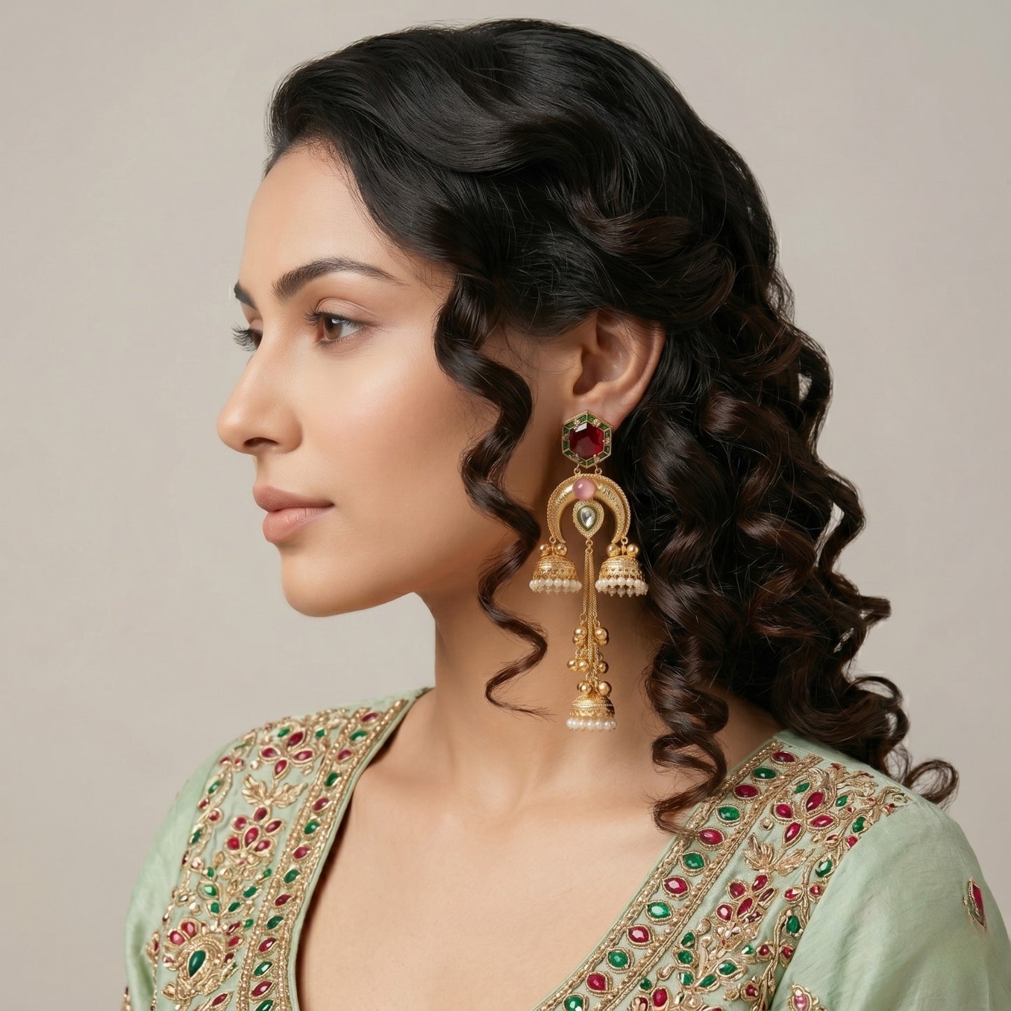 Kashmir Pearl Cascade Earrings