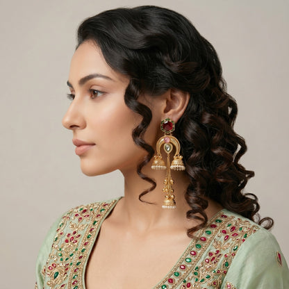 Kashmir Pearl Cascade Earrings