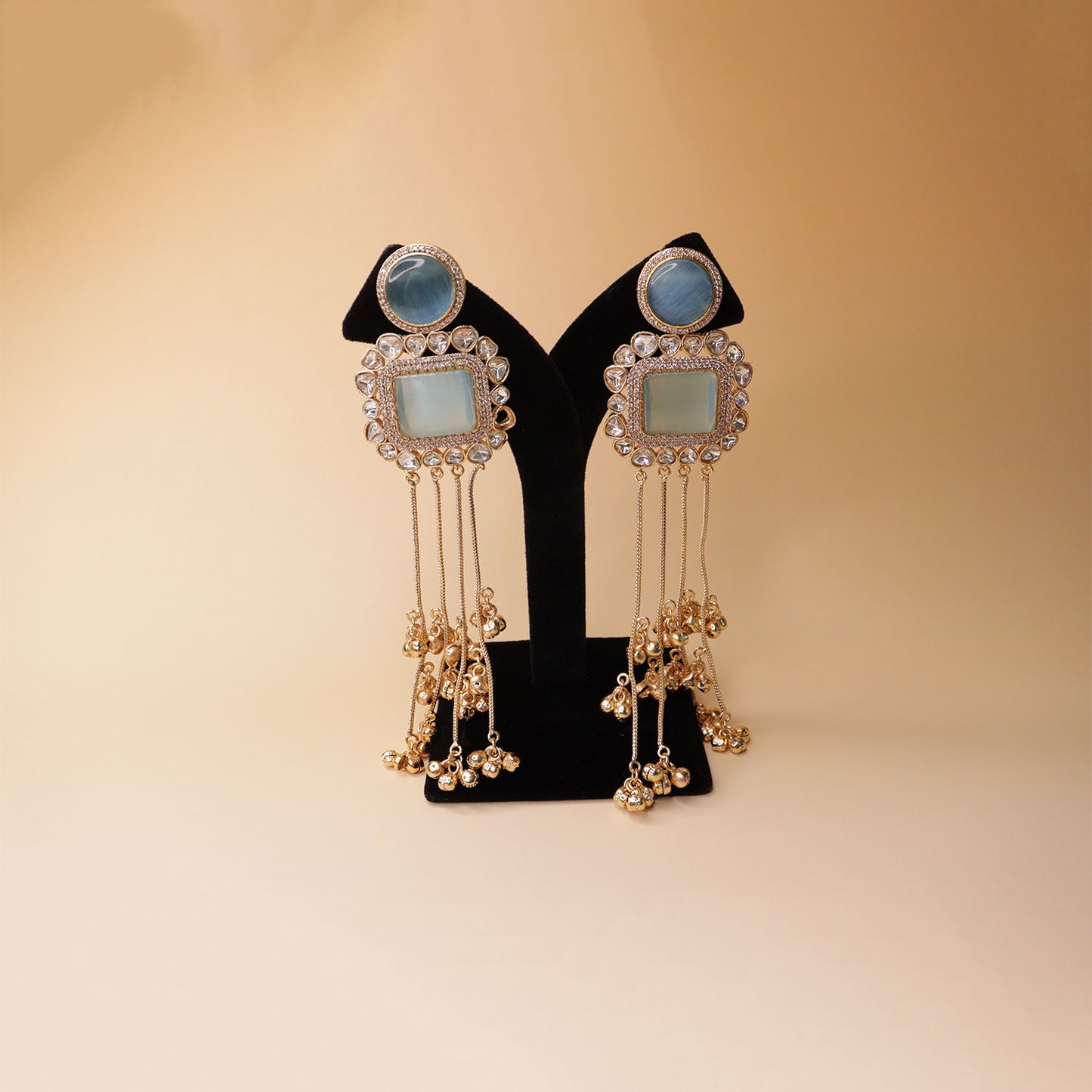 Royal Aquamarine Chandeliers Earrings