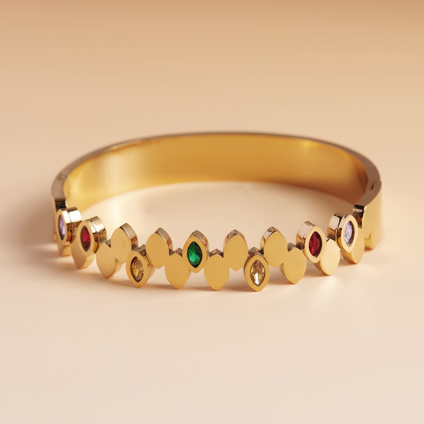 Elegant Multi-Gem Stack Bracelet