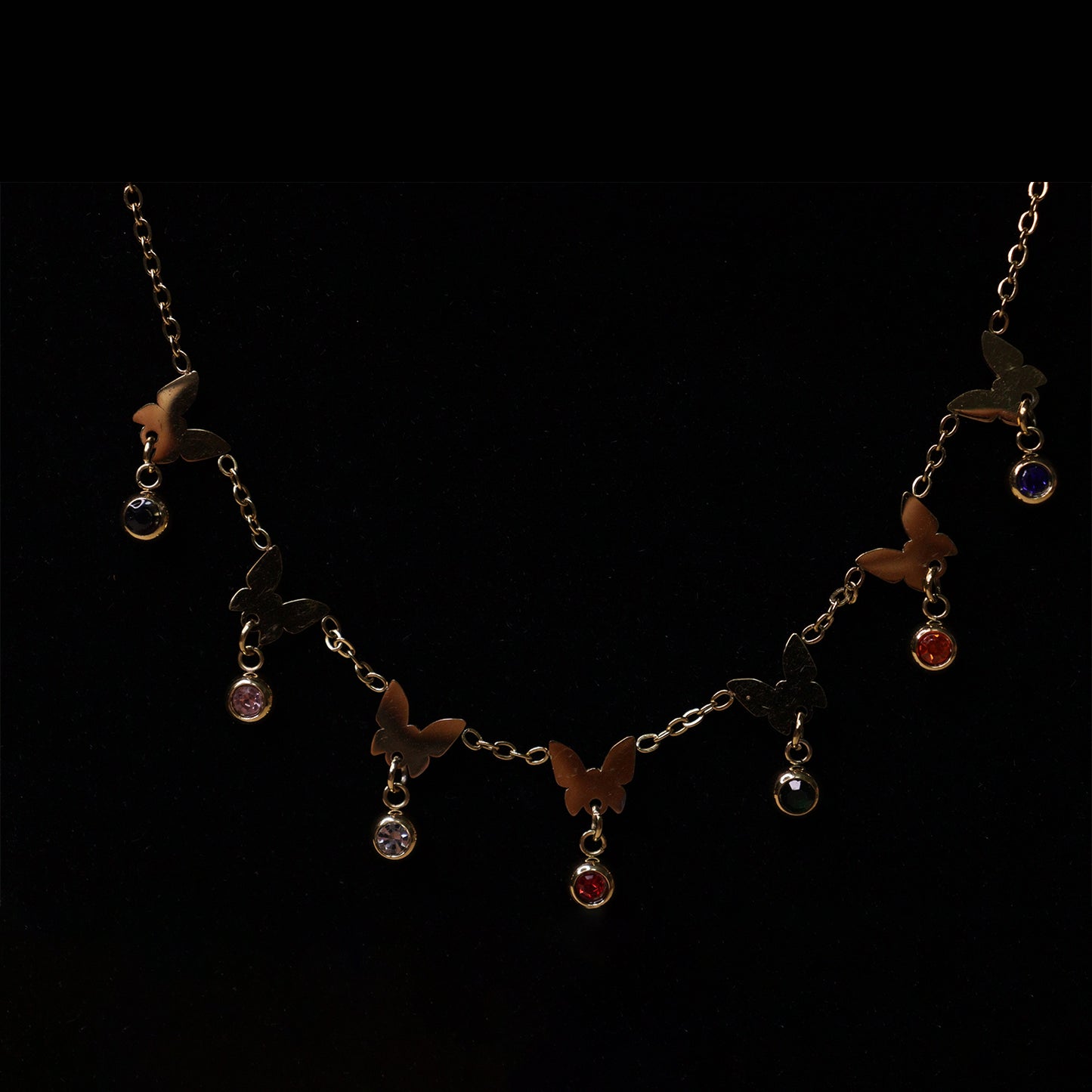 Butterfly Charms Crystal Neck Chain