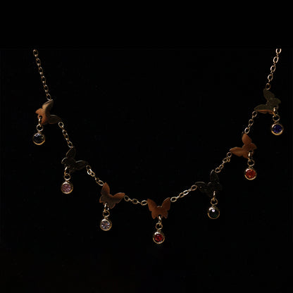 Butterfly Charms Crystal Neck Chain