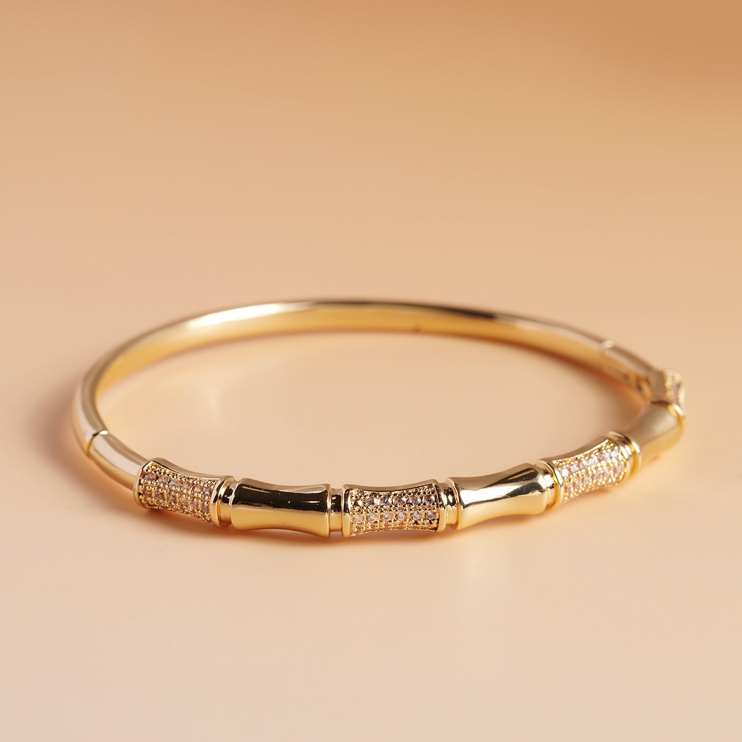 Crystal Line Gold Stack Bracelet
