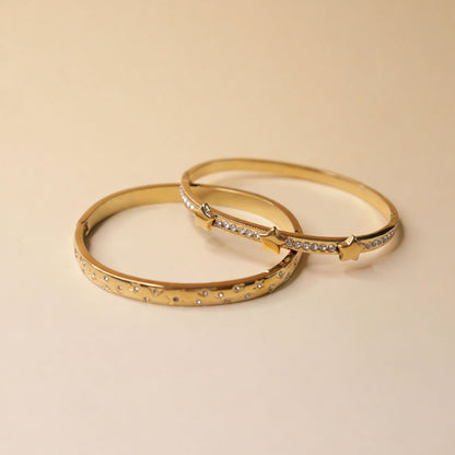 Gold Star Crystal Bracelet Stack