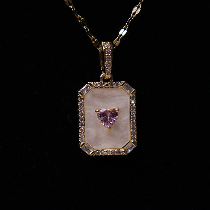 Heart’s Frame Crystal Neck Chain