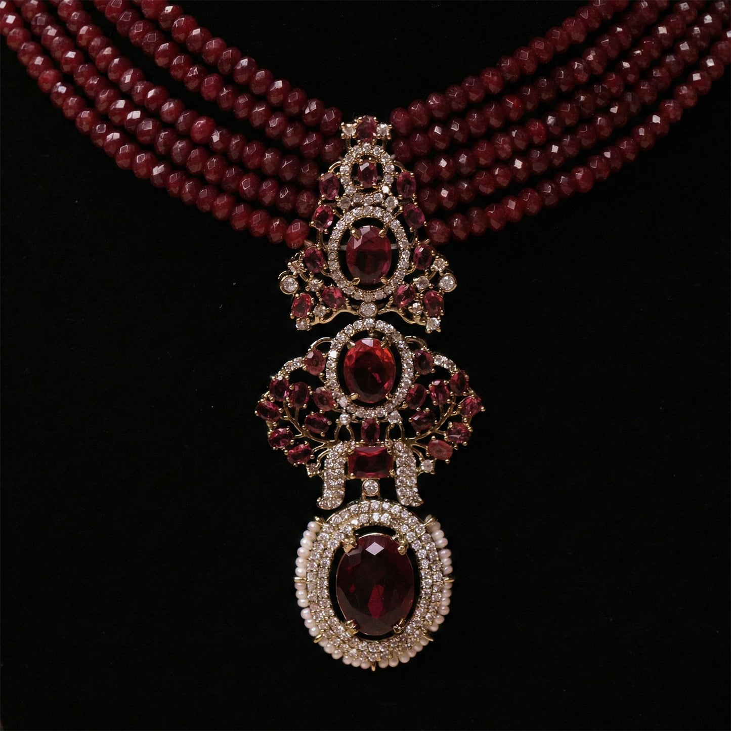 Maharani Ruby Pearl Set