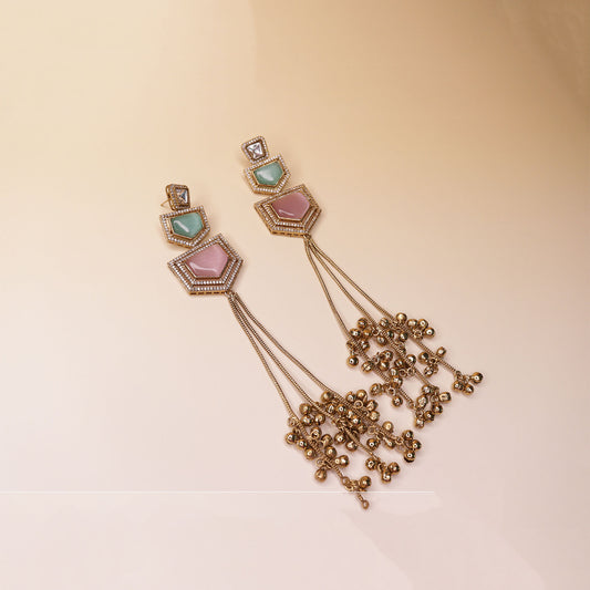 Pastel Prism Heritage Traditional Earrings