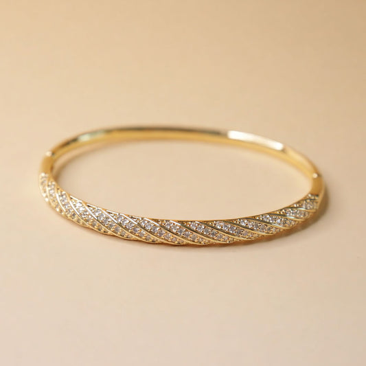 Golden Zirconia Duo Bracelet Stack