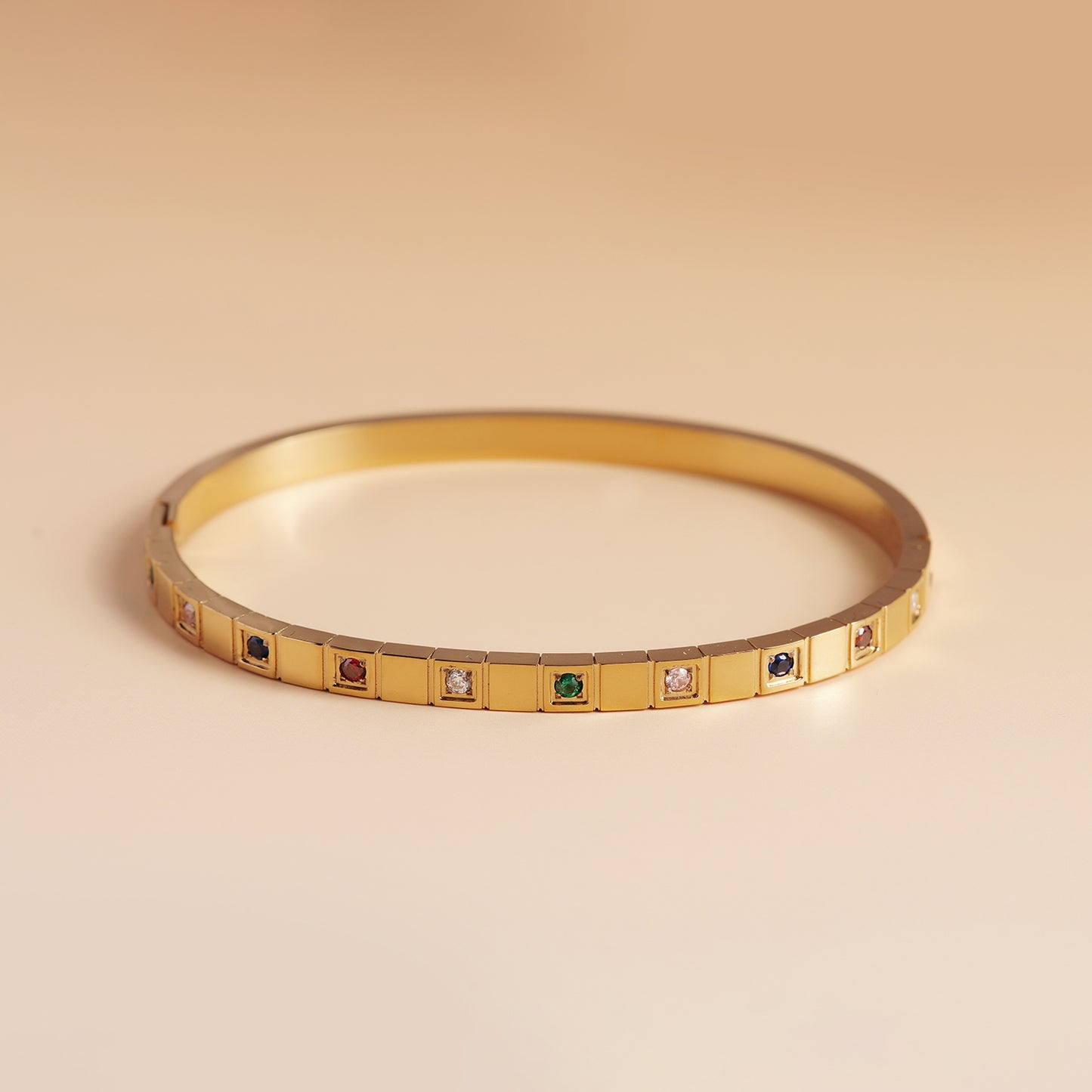 Elegant Multi-Gem Stack Bracelet