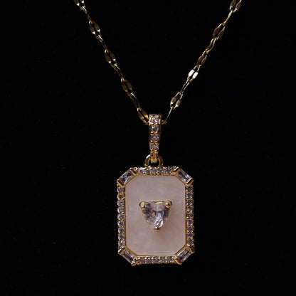 Heart’s Frame Crystal Neck Chain