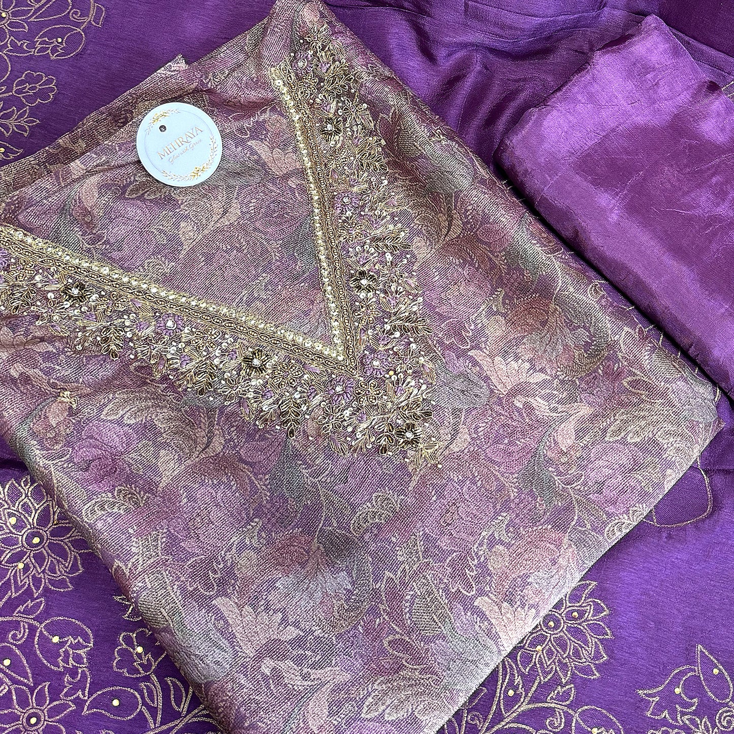 Purple Aura Silk Suit