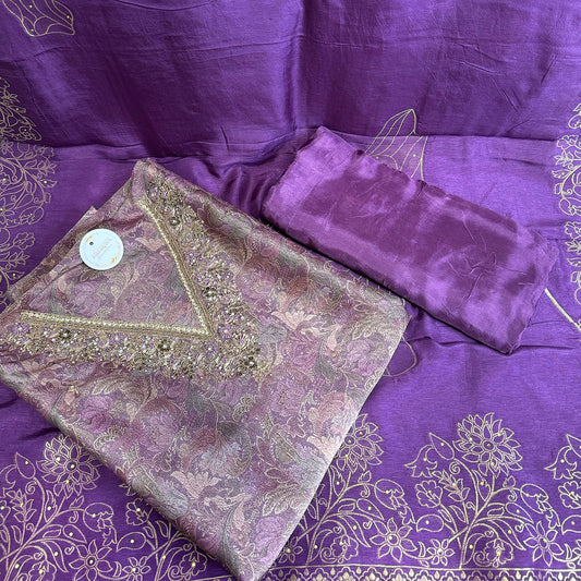 Purple Aura Silk Suit