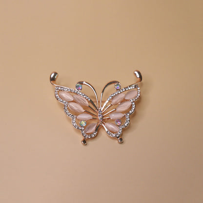 Crystal Petalwing Monarch Brooch